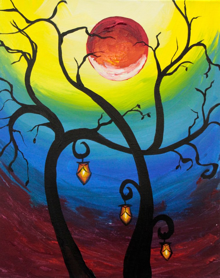 759x960 Blood Moon Ik2hr Purple Easel - Blood Moon Painting