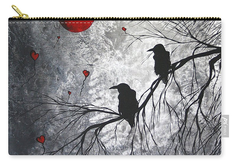 800x570 Original Abstract Surreal Raven Red Blood Moon Painting - Blood Moon Painting