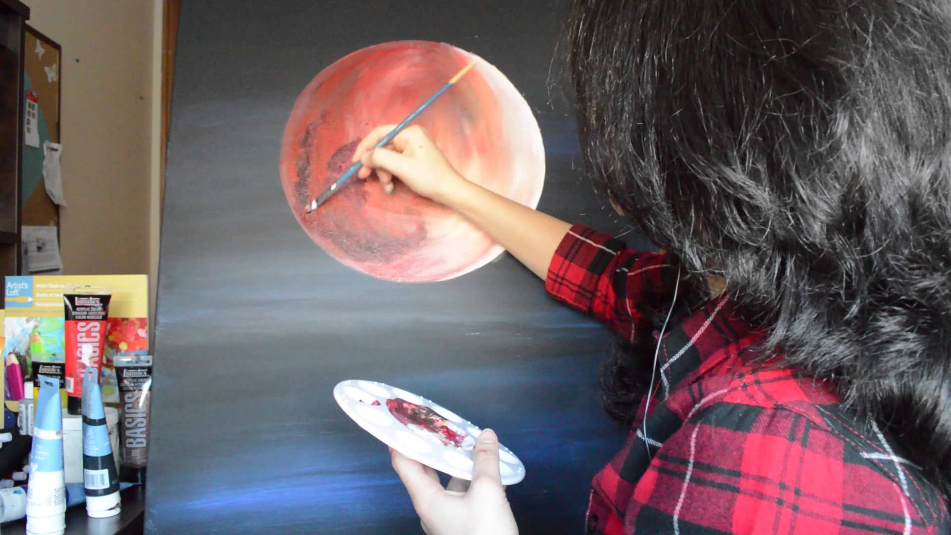 1920x1080 Painting Of The Blood Moon - Blood Moon Painting