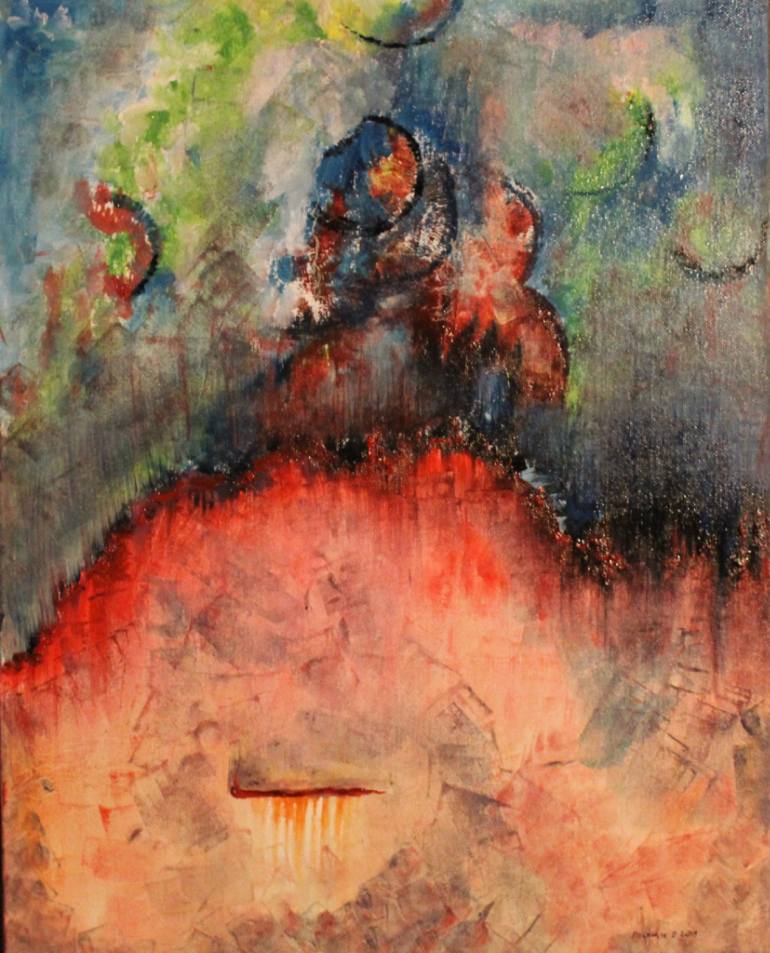 770x953 Saatchi Art D30l345,portrait,abstract,original,blood,love,colors - Blood Painting