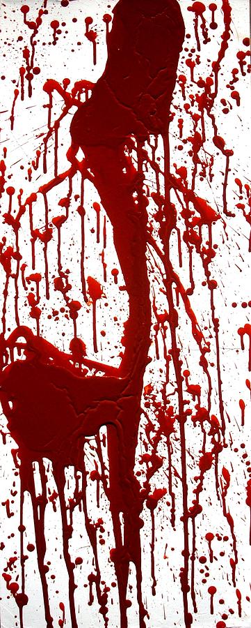 361x900 Blood Splatter Ii Painting By Holly Anderson - Blood Splatter Painting