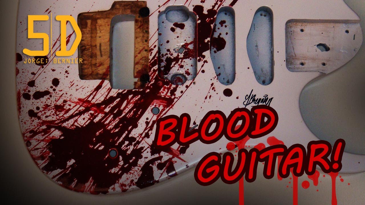 1280x720 Extreme Hand Painted Blood Guitar Demo - Blood Splatter Painting