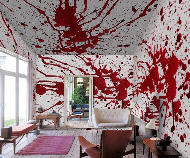 640x533 Horror Blood Splatter Painted Walls Be Sure To Check Us Out On Fb - Blood Splatter Painting