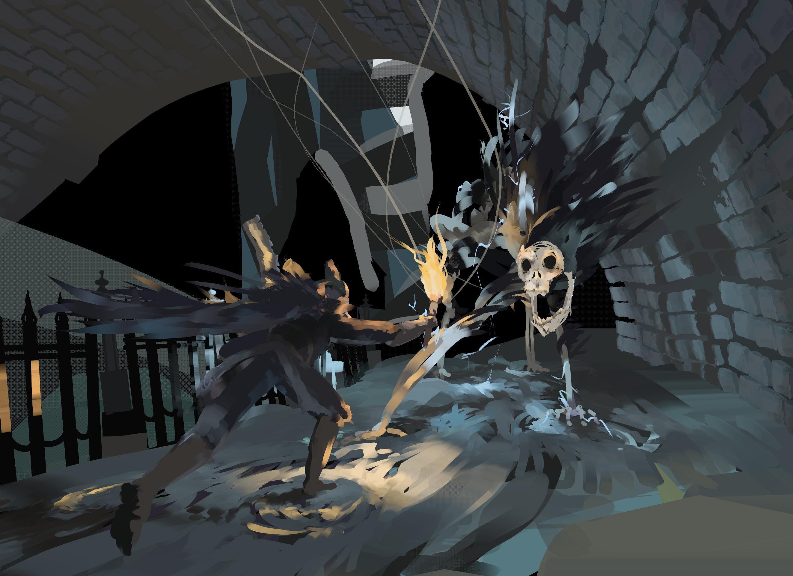 2646x1923 Bloodborne Painting Done In Oculus Quill - Bloodborne Painting