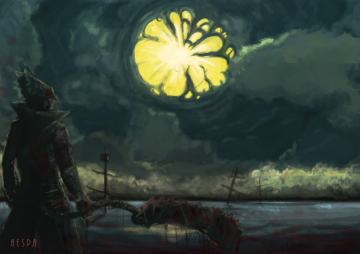 1240x877 Image] Bloodborne Fan Art, Eternal Hunt Ps4 - Bloodborne Painting