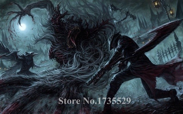 640x400 Bloodborne Art Poster Print Hot Game Pictures For Living Room - Bloodborne Painting