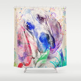 264x264 Bloodhound Shower Curtains Society6 - Bloodhound Painting