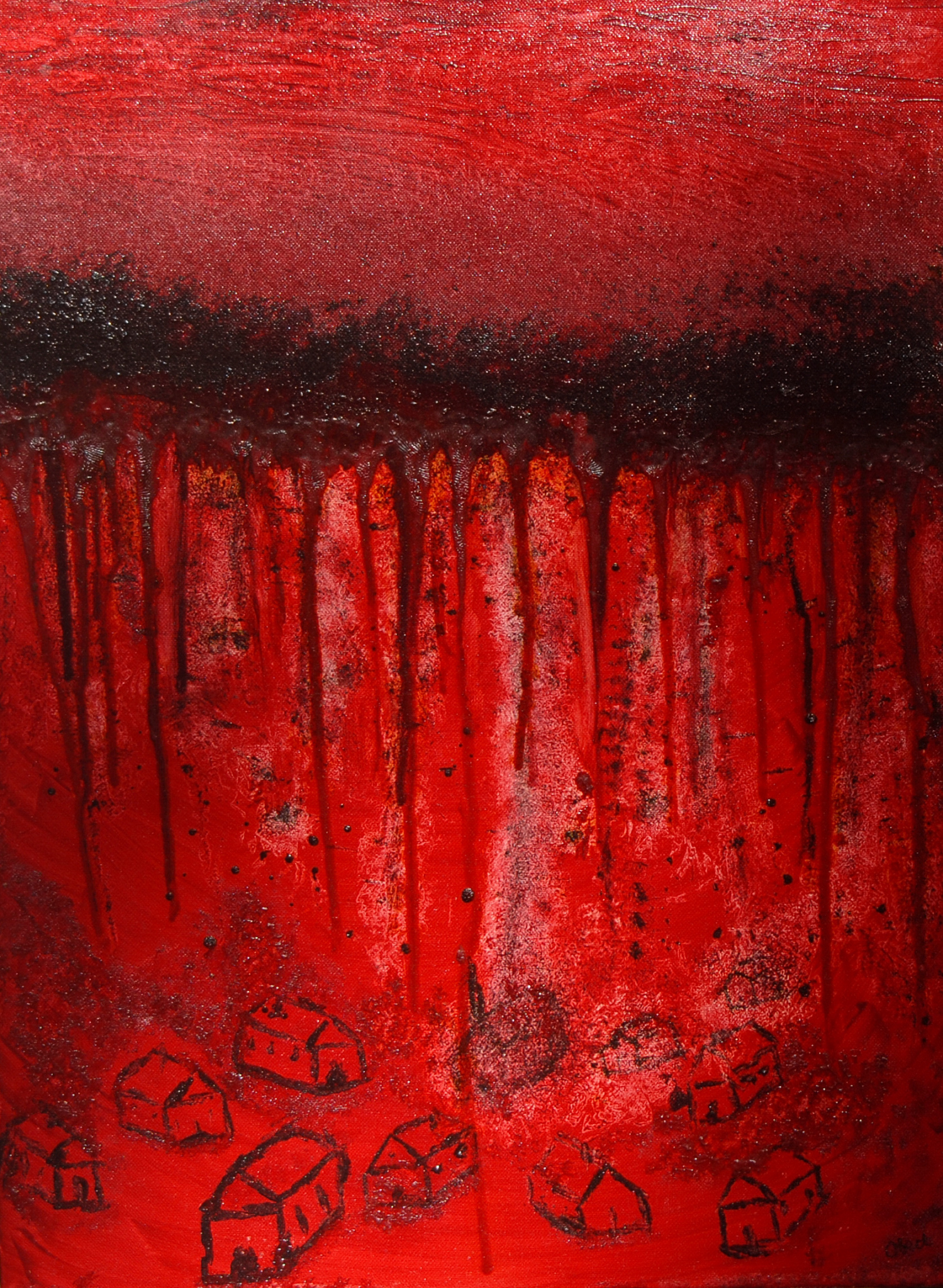 1499x2048 Obert Fittje Artwork Bloody War Original Painting Oil War Art - Bloody Painting