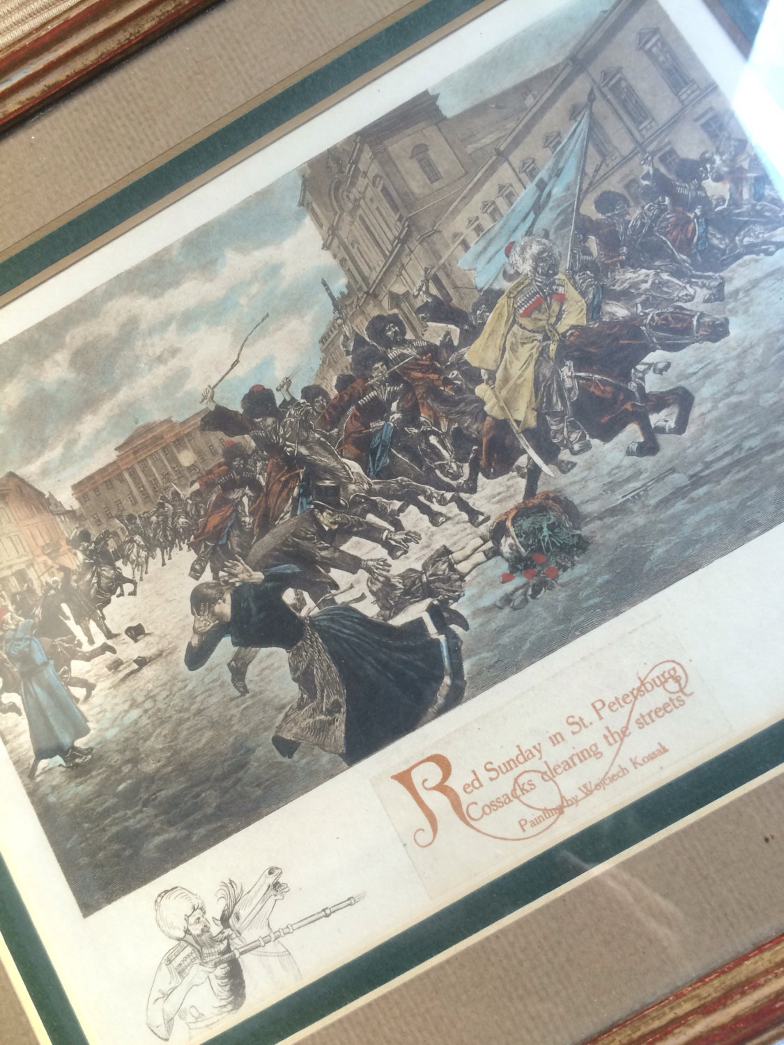 1125x1500 Vintage Framed Print Of Bloody Sunday Riot In Saint Petersburg - Bloody Sunday Painting