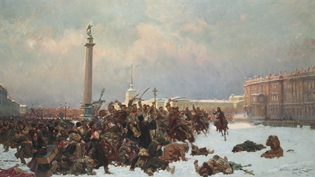 455x256 Woiciech Kossak (1857 1942) Bloody Sunday In St. Petersburg - Bloody Sunday Painting