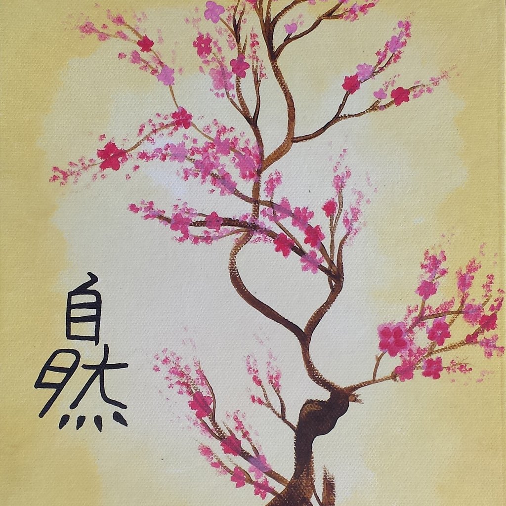 1024x1024 Spontaneity, Original Pink Blossom Tree Painting Alexandra - Blossom Tree Painting