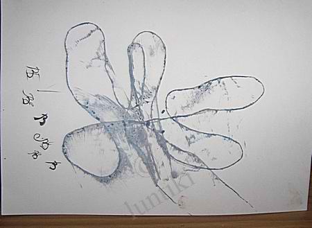 450x329 Coloring Sheets For Kids. Blot Painting Activity With A Thread - Blot Painting