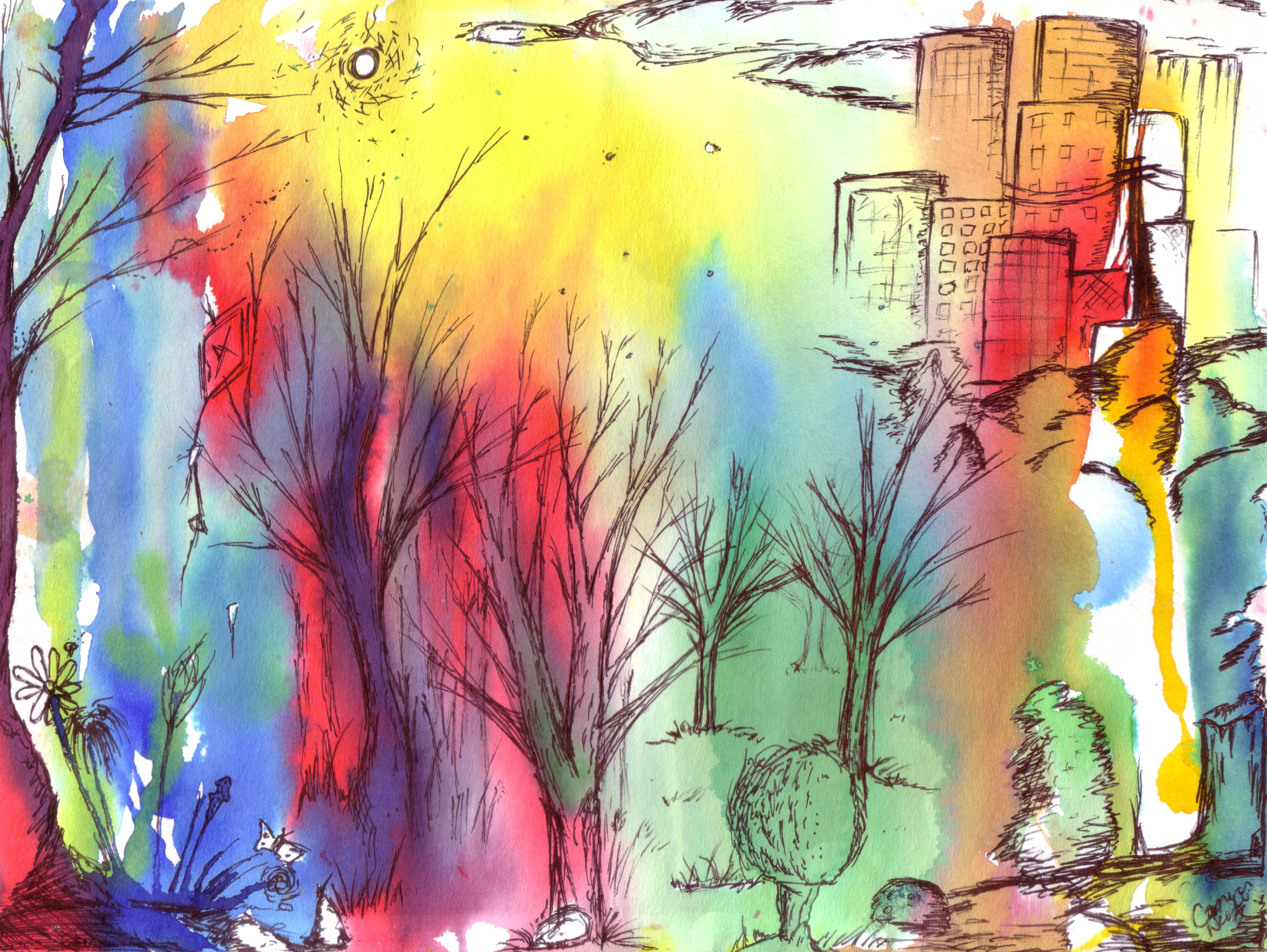 3552x2669 Paintings Cameron's Site - Blot Painting