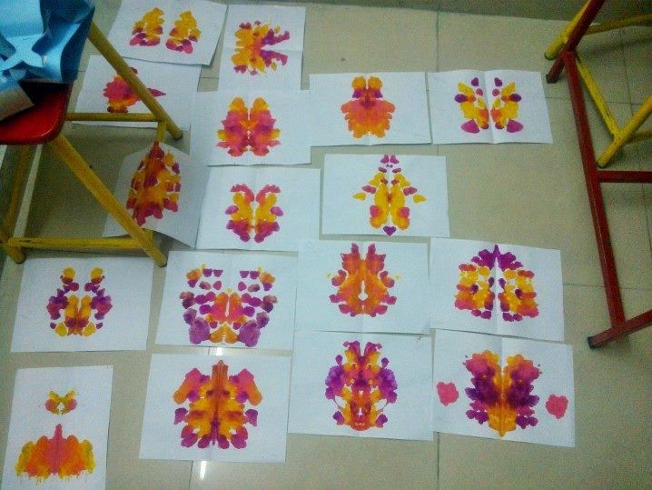 718x539 Blot Painting By My Kids ) My Art Work ) - Blot Painting