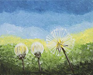 300x240 Social Artworking Canvas Painting Design - Blowing Dandelion Painting