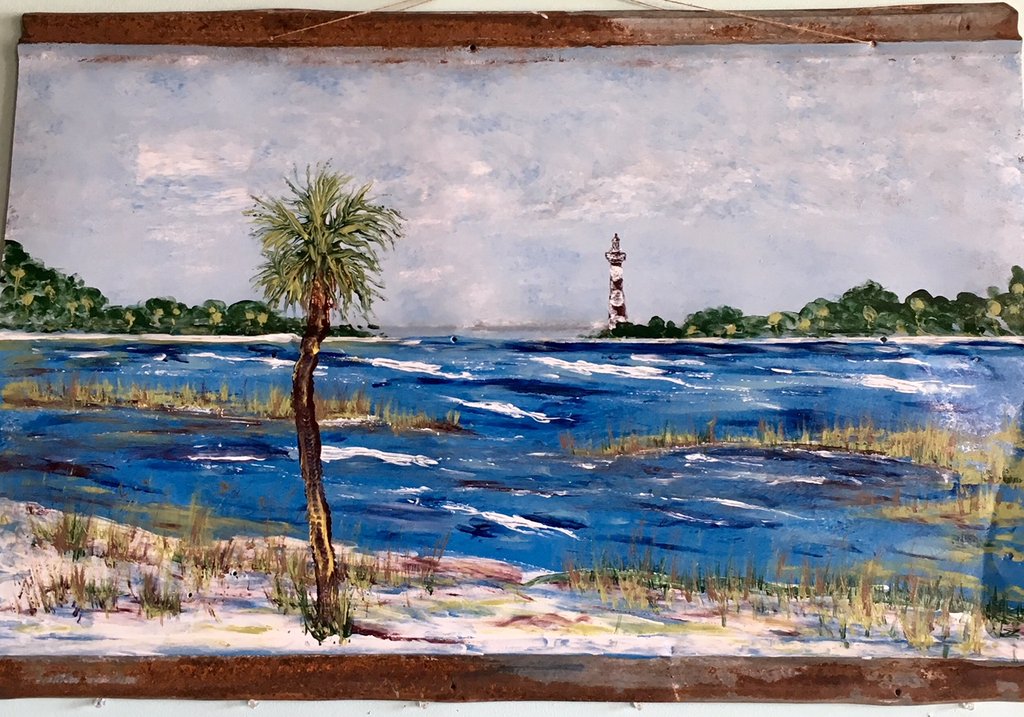 1024x717 Handmade Paintings On Tin Blu Cotton - Blu Painting