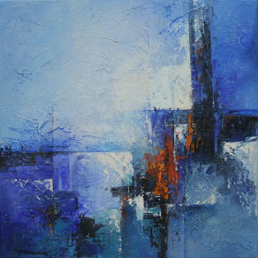 512x512 Mark Yearwood Abstract Art Impromptu Blu Is A Winner! - Blu Painting