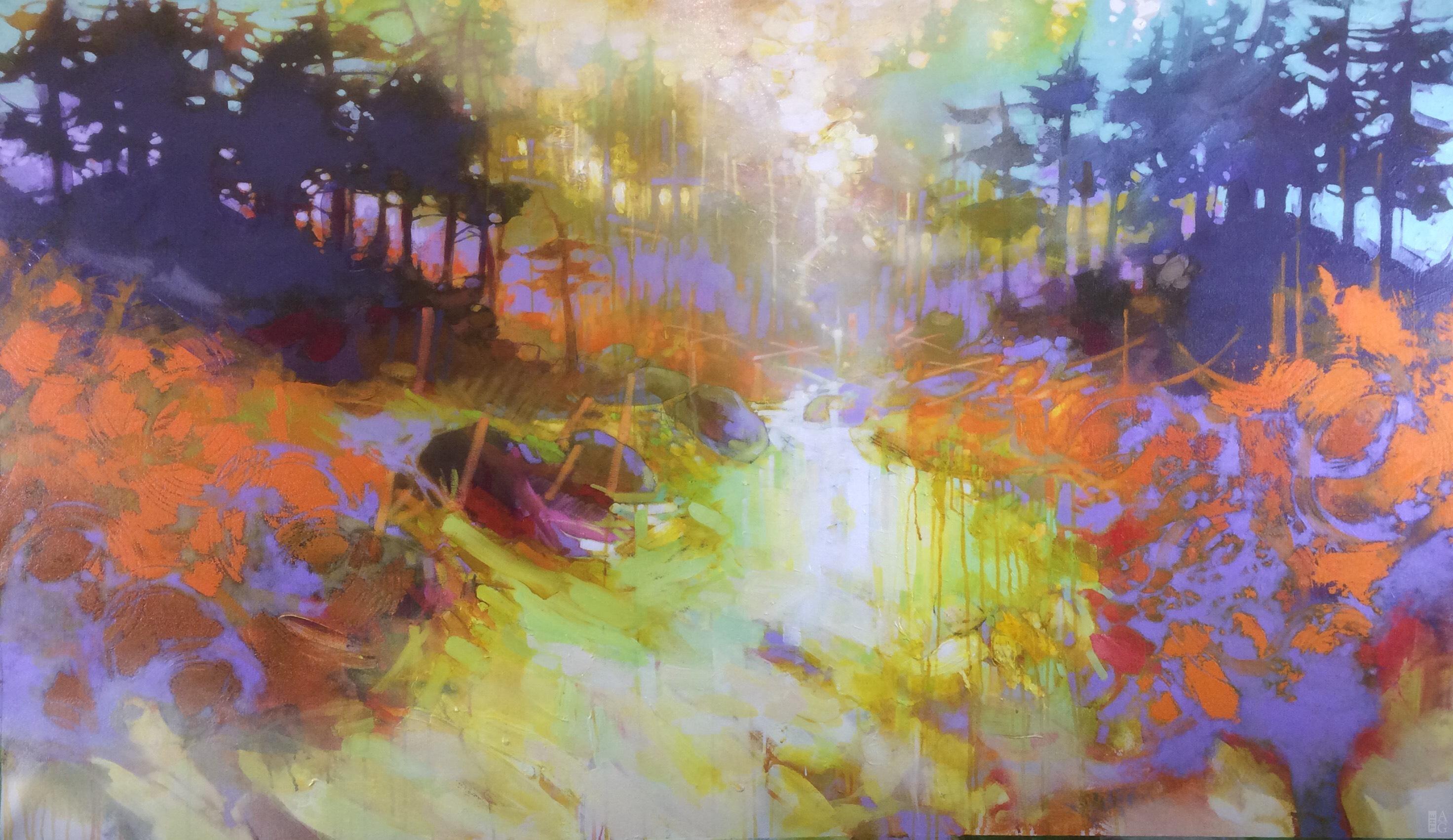 2944x1702 Sliver In The Sky By Blu Smith The Avenue Gallery - Blu Painting