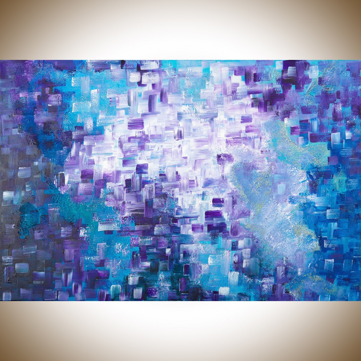 1200x1200 Dissolving By Qiqigallery 36x24 Stretched Canvas Original Large - Blue Abstract Canvas Painting