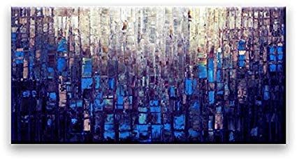 425x230 Matthew's Art Gallery 30 Inch By 60 Inch Abstract - Blue Abstract Canvas Painting