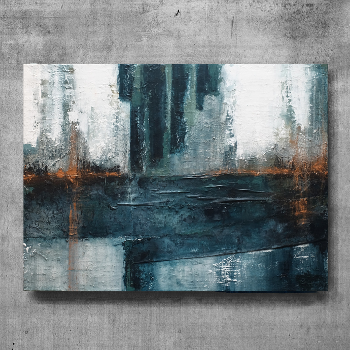 690x690 Original Art Abstract Painting, Contemporary Wall By Semelart - Blue Abstract Painting