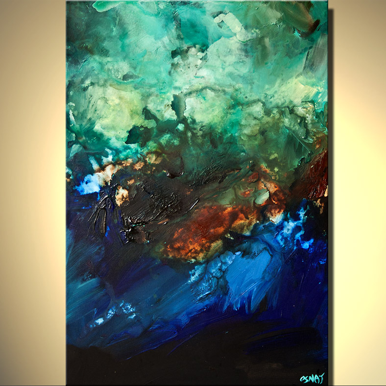 788x788 Painting - Blue And Green Abstract Painting