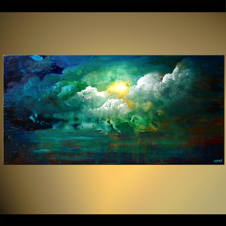 750x750 Painting - Blue And Green Abstract Painting