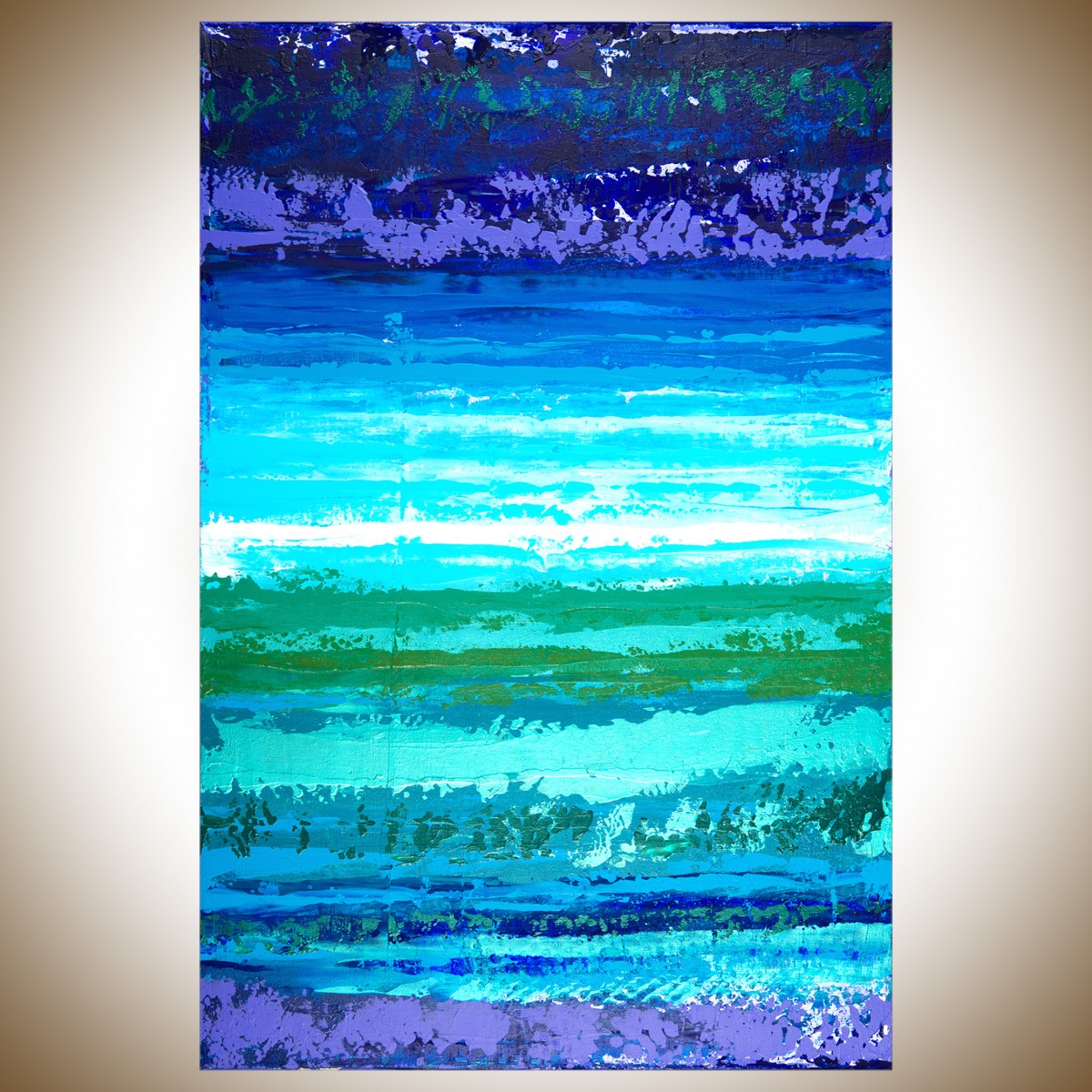 1200x1200 Spring Is In The Air By Qiqigallery 24 X 36 Abstract Painting - Blue And Green Abstract Painting