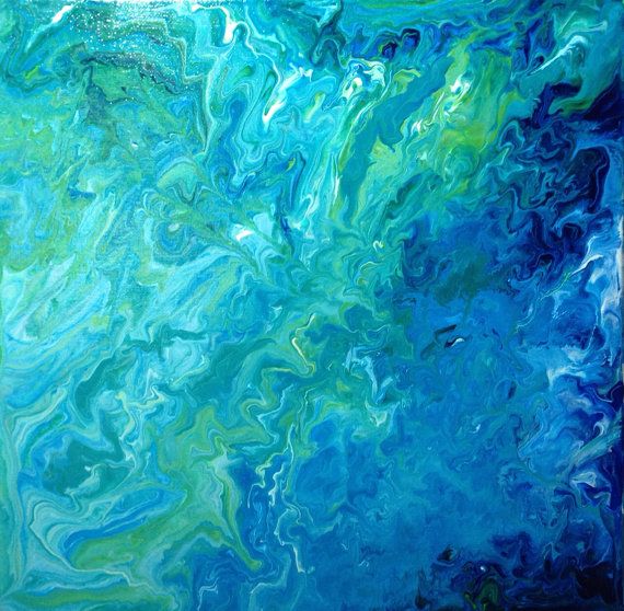 Blue And Green Abstract Painting at PaintingValley.com | Explore ...