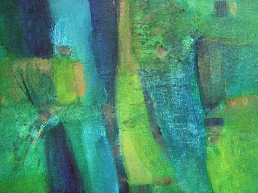 900x675 Abstract Green Painting By Janet Visser - Blue And Green Abstract Painting