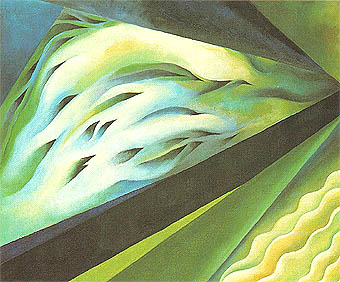 340x282 Georgia O'Keeffe Blue And Green Music 1919 - Blue And Green Music Painting