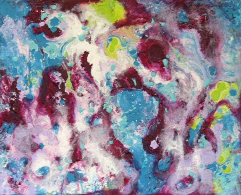 770x623 Saatchi Art Fooled Around And Fell In Love - Blue And Green Music Painting