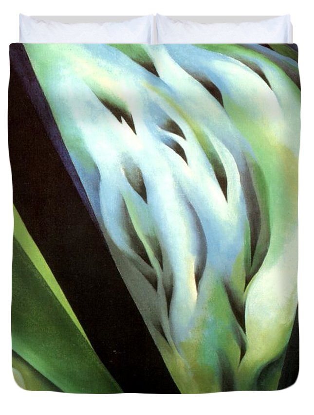 645x853 Blue Green Music Duvet Cover For Sale By Georgia Okeefe - Blue And Green Music Painting