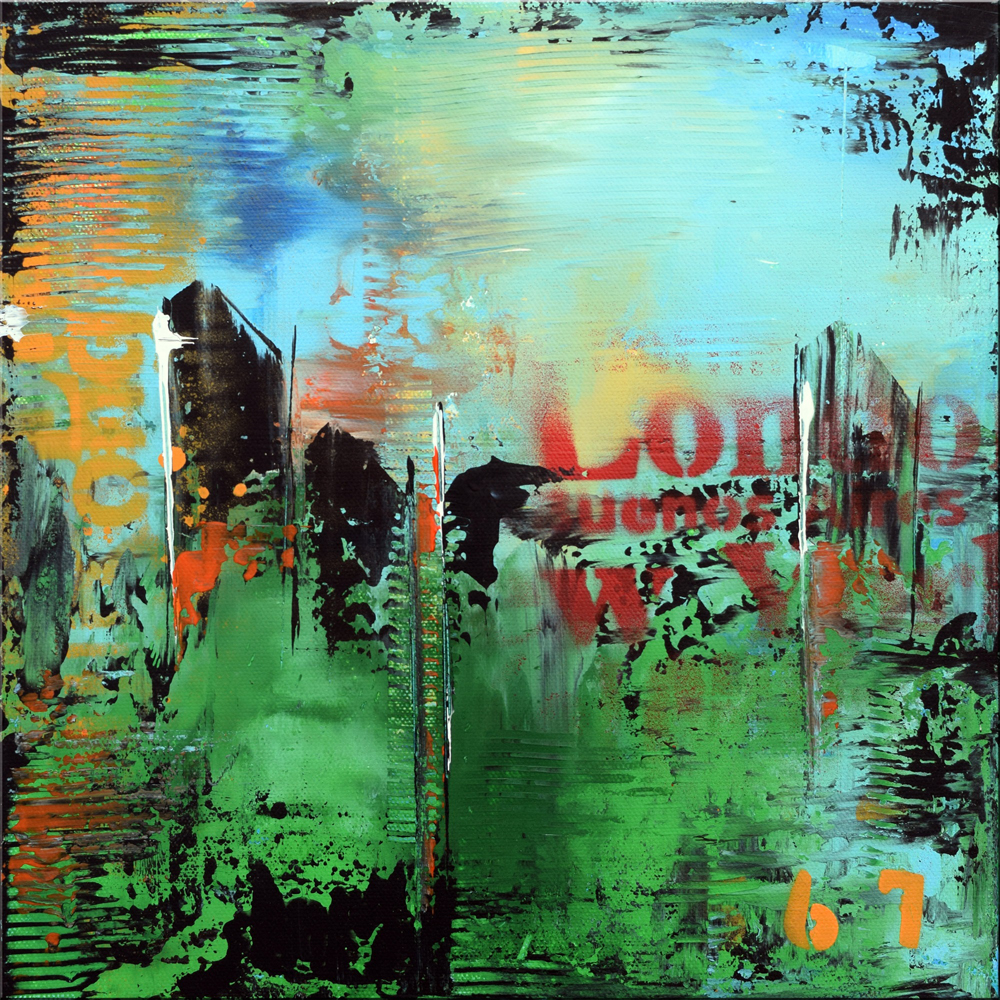 1000x1000 Modern Art Home Decor - Blue And Green Painting