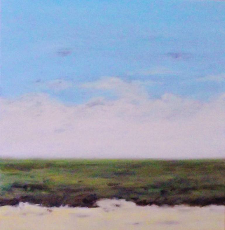 770x789 Saatchi Art Blue And Green Landscape Painting By Faria Blanc - Blue And Green Painting