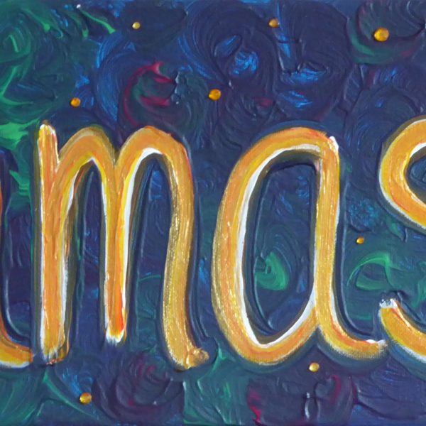 600x600 Namaste Blue orange Original And Unique - Blue And Orange Painting