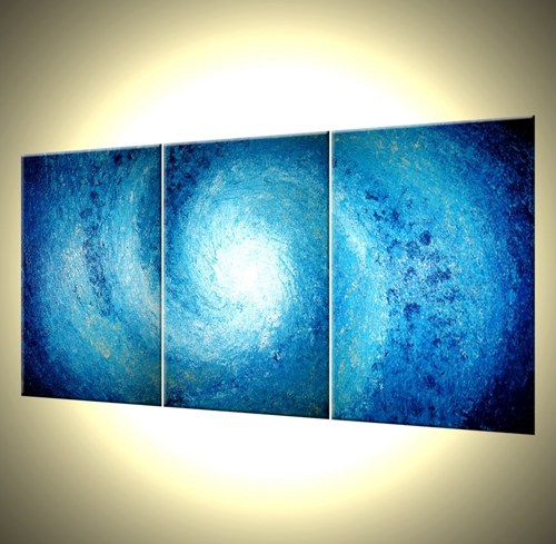 500x489 Original Painting Abstract Art Blue White Seascape Original Blue - Blue And White Painting