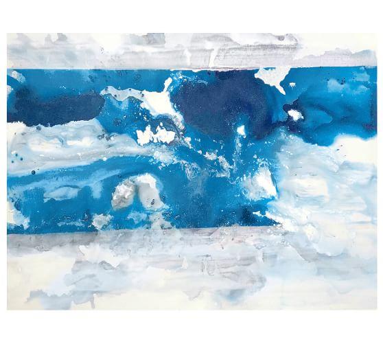 558x501 Renegade Surf Blue White Textured Painting - Blue And White Painting