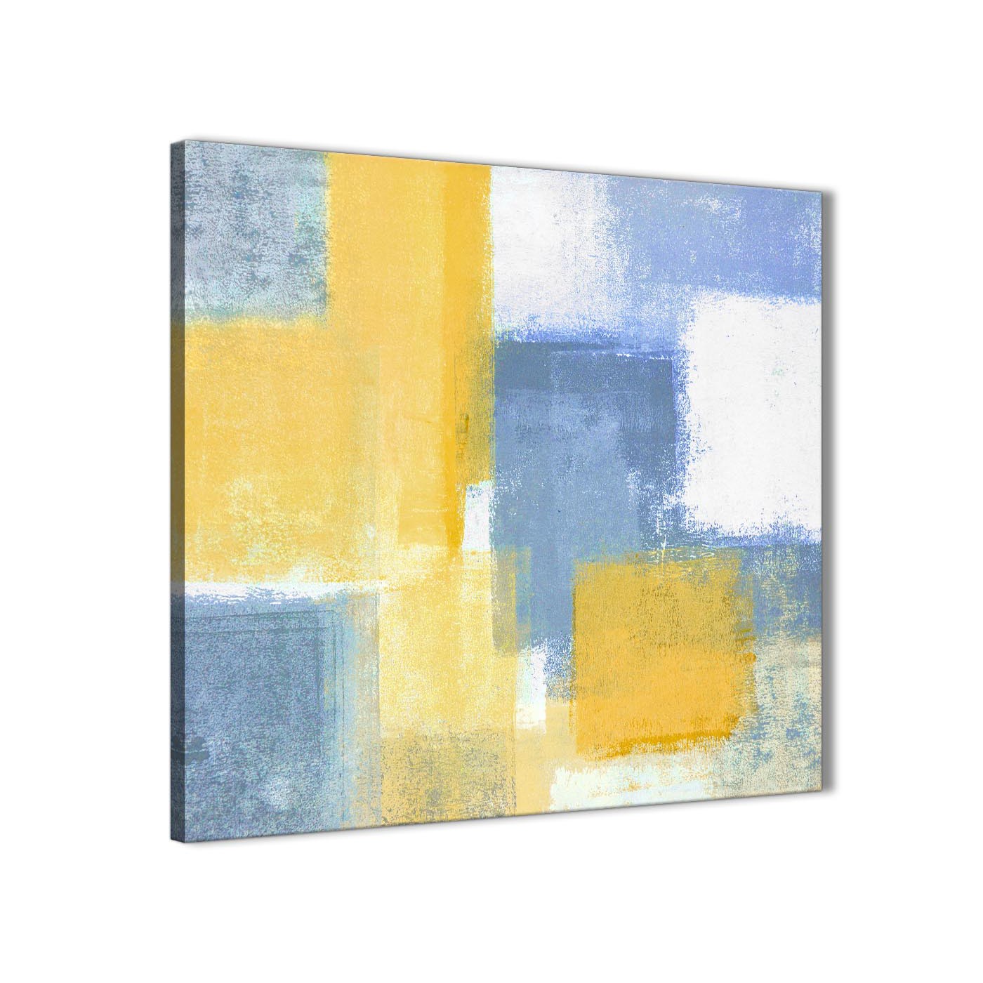 1400x1400 Mustard Yellow Blue Abstract Office Canvas Wall Art Decor 1s371l - Blue And Yellow Painting