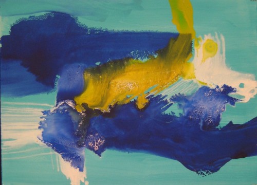 500x360 Abstract Paintings - Blue And Yellow Painting