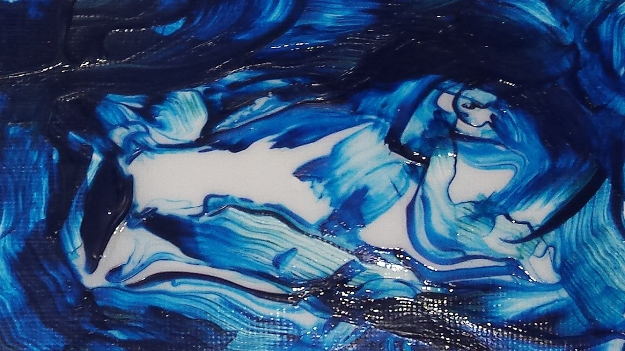 1280x720 Simple Acrylic Painting Technique For Creating Amazing Abstract - Blue Art Painting