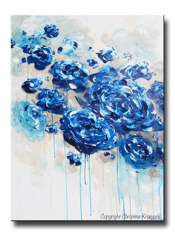 360x480 Abstract Flower Paintings Amp Prints Wall Art Home Decor - Blue Art Painting