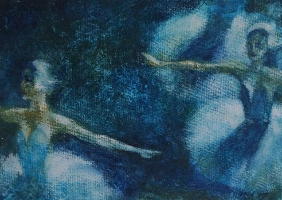 1200x852 Ballet 2 (Tatiana Ilina) - Blue Ballerina Painting