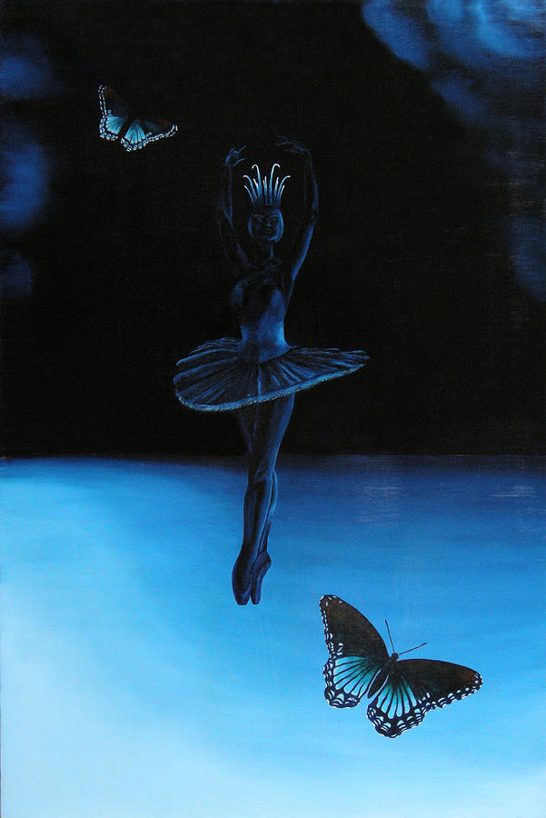 601x900 Blue Ballerina Painting By Ivan Rijhoff - Blue Ballerina Painting