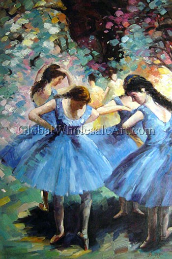 350x525 Edgar Degas - Blue Ballerina Painting
