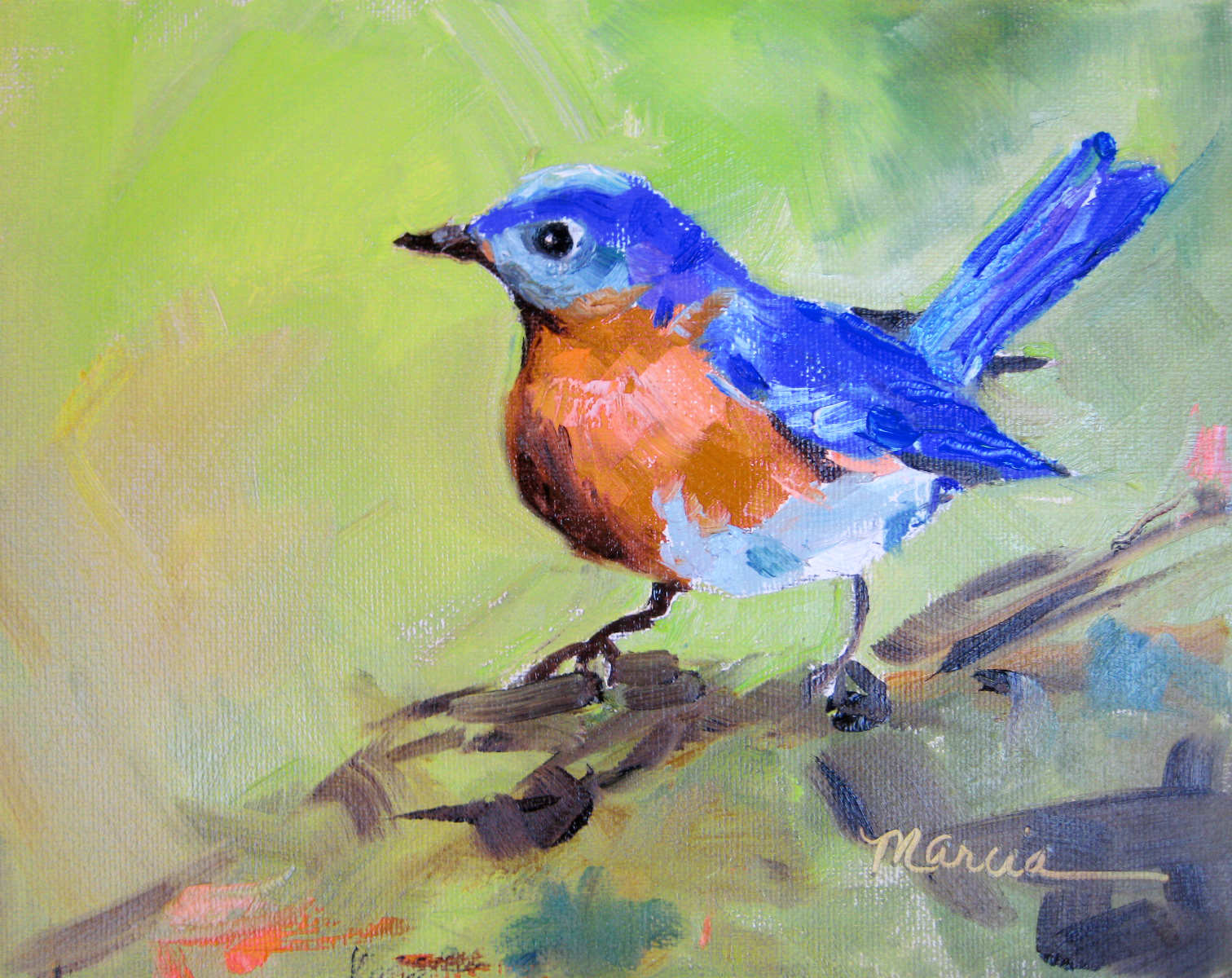 1512x1200 Painting By The Lake Blue Bird - Blue Bird Painting