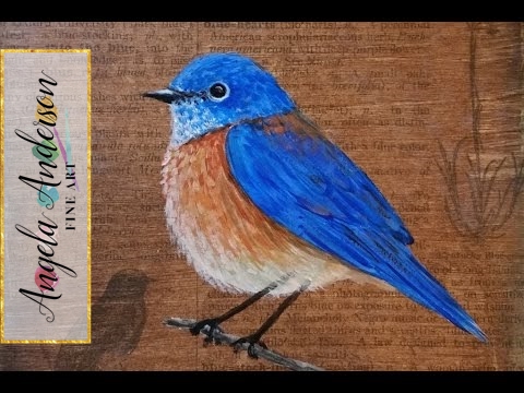480x360 Bluebird Painting Tutorial - Blue Bird Painting