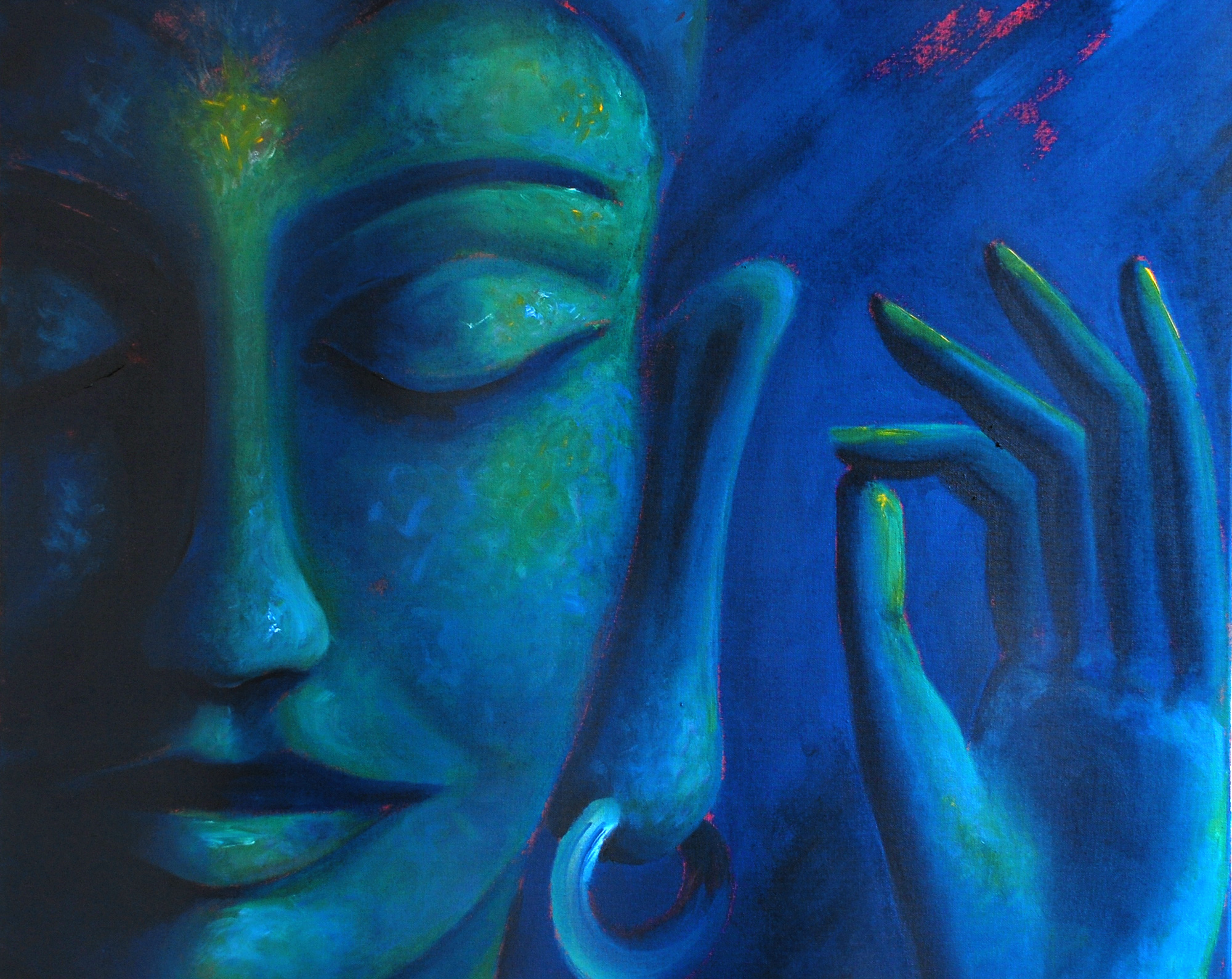 2000x1590 Buddha Painting Chemistry - Blue Buddha Painting