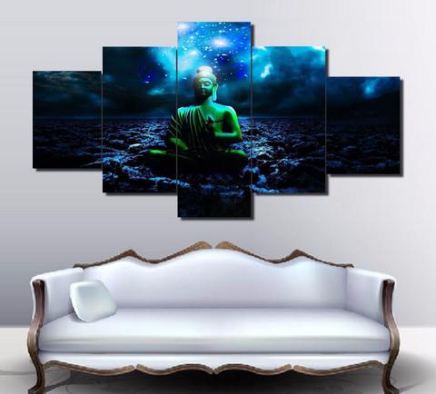 480x434 Framed Canvas Professionally Designed Blue Buddha Painting - Blue Buddha Painting