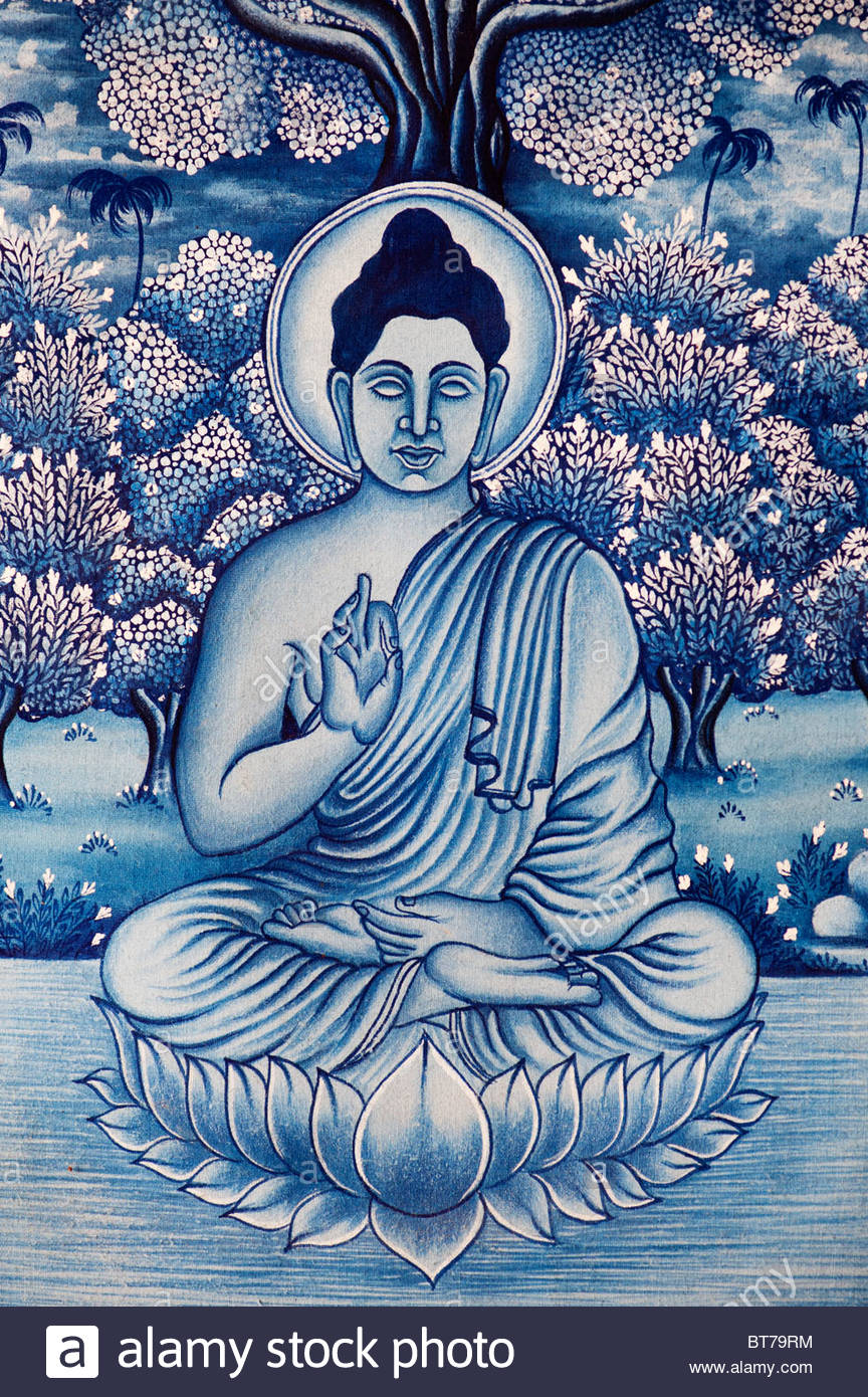 864x1390 Light Blue Buddha Painting. India Stock Photo 32123496 - Blue Buddha Painting
